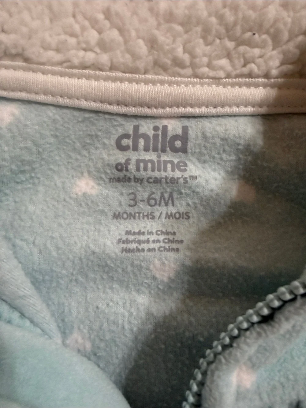 Carter's light blue cloud-print infant sleeper